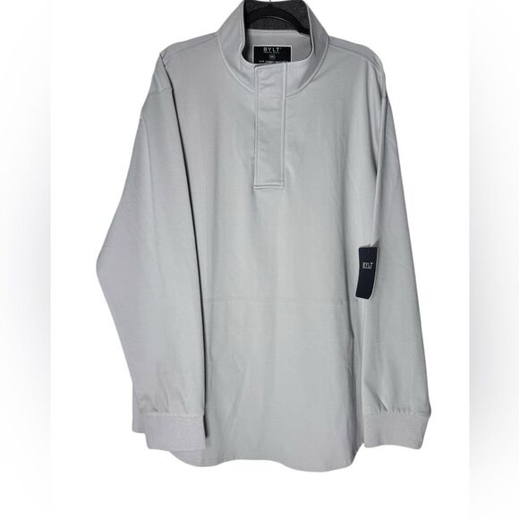 BYLT Premium Basics Elite Fairway Pullover XXL Gray Quarter Snap Performance NWT